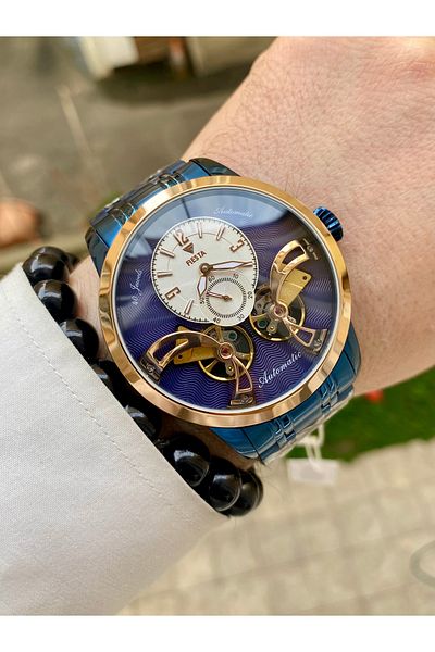 Fiesta Brand Original Navy Color Automatic Luxury Men Wrist Watch Waterproof with Invoiced Warranty