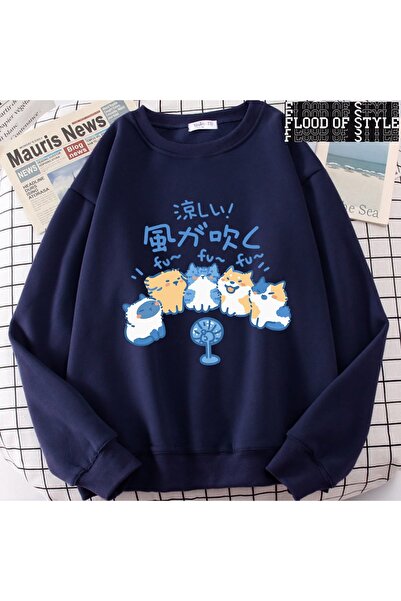 Flood Of Style Хип-хоп Хараджуку винтидж стил 5 котки, духащи на вентилатори,...