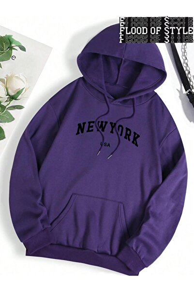 Flood Of Style Hip Hop Harajuku Stil vintage New York, SUA, literă pentru oraș, violet
