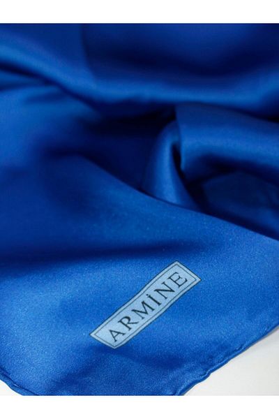Armine Μονόχρωμο μεταξωτό φουλάρι - ADRE-591 - Sura - Saks Blue