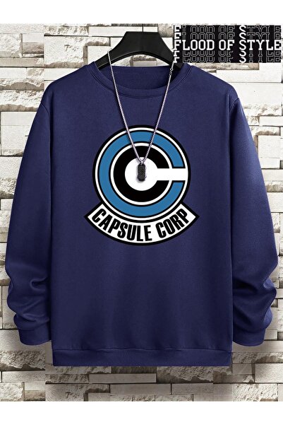 Flood Of Style Hip Hop Harajuku Stil vintage Interesant studio cu litere c Albastru închis