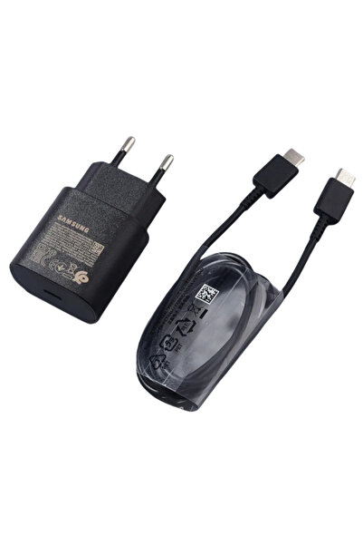 Choice samsung EU Black Set Original 25w Charger Type C Super Fast Charge Ada...