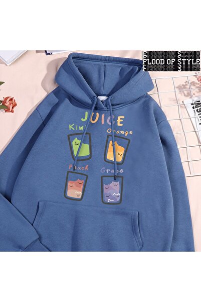 Flood Of Style Hip Hop Harajuku Vintage Style Juice Fruit Cup pisică Albastru