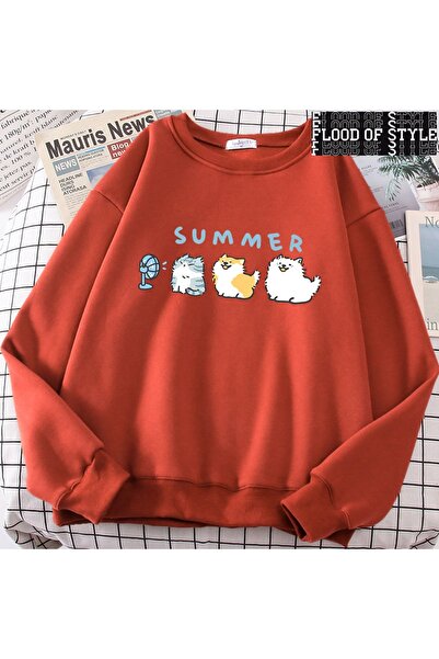 Flood Of Style Hip Hop Harajuku Vintage Style Cats and Dogs Cute Red