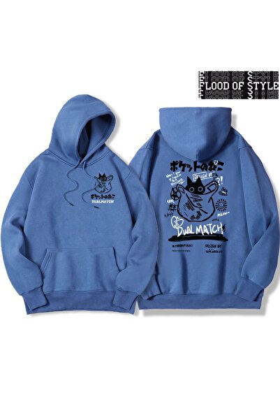 Flood Of Style Hip Hop Harajuku Stil Vintage Harajuku Kawaii pisică perechi Albastru