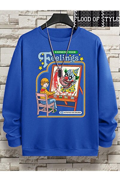 Flood Of Style Χιπ χοπ Χαρατζούκου σε στυλ Vintage Εκφράστε τα συναισθήματά σας Κλόουν Μπλε