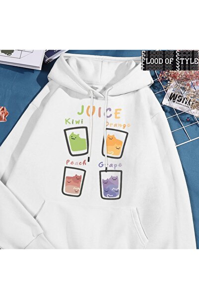 Flood Of Style Хип-хоп Хараджуку винтидж стил плодова чаша котка бяла