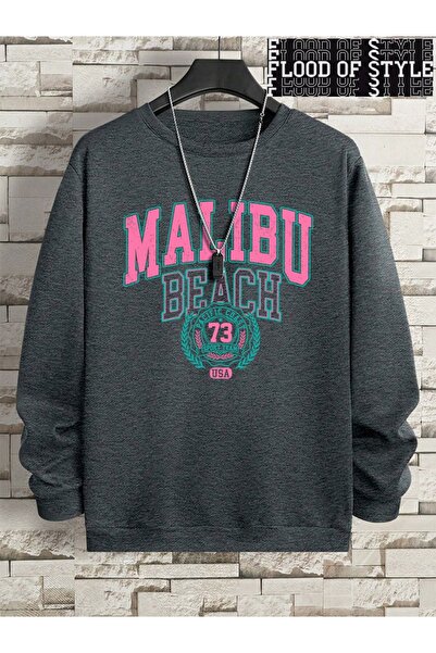 Flood Of Style Хип-хоп Хараджуку винтидж стил Малибу Бийч 79 US Comic Grey