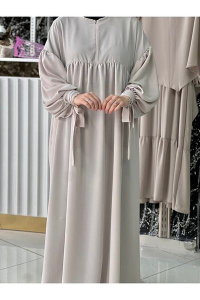 Fashion journey hajj umrah φόρεμα με μισό φερμουάρ με μανίκια