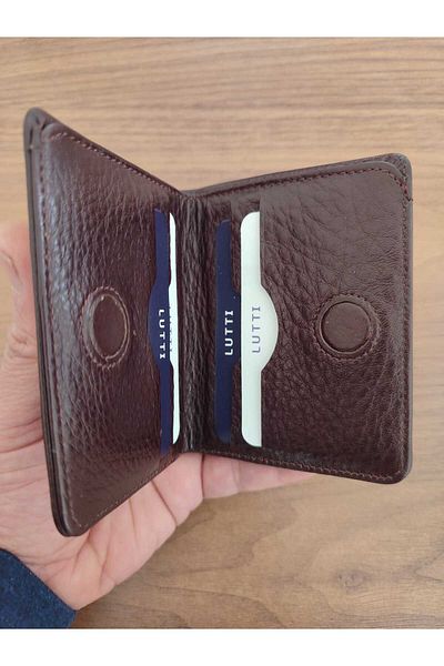Lutti Magnetic Genuine Leather Card Holder Wallet