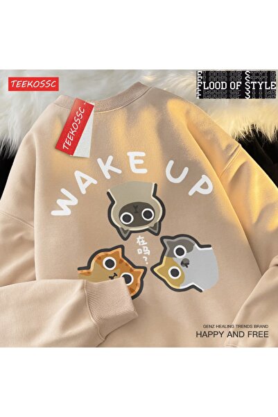 Flood Of Style Hip Hop Harajuku Stil vintage O canapea obosită pisică Bej