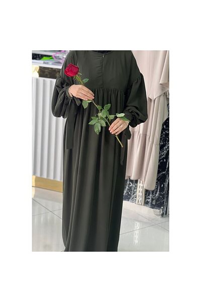Fashion journey hajj umrah φόρεμα με μισό φερμουάρ με μανίκια