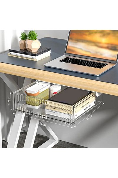 Choice White-Large Drawer Storage Box Under Table Hidden Self-Adhesive Drawer Type Storage Cabinet Office D