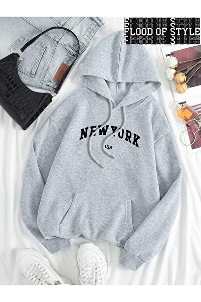 Flood Of Style Hip Hop Harajuku Stil vintage New York SUA litera oraș gri