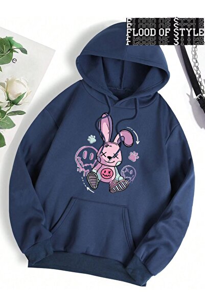 Flood Of Style Hip Hop Harajuku Vintage Style a Toy Rabbit Sitting on the Gro...