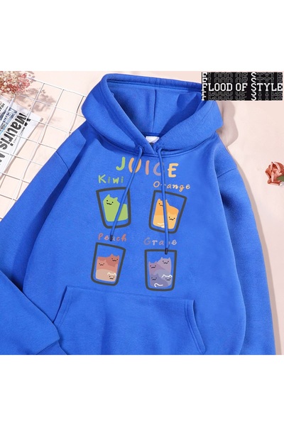 Flood Of Style Hip Hop Harajuku Vintage Style Κύπελλο χυμού φρούτων γάτας Μπλε