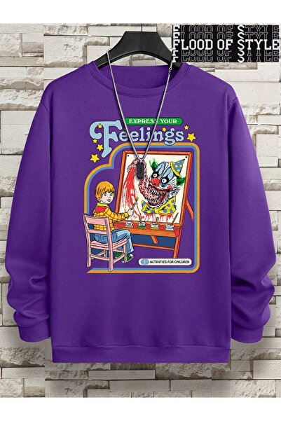 Flood Of Style Hip Hop Harajuku Stil vintage Expresă-ți sentimentele Clovn Vi...