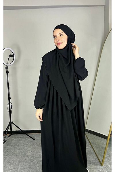 Fashion journey Ferace Hijab Souffle Hajj Umrah Ayrobin Φόρεμα Hijab Σετ