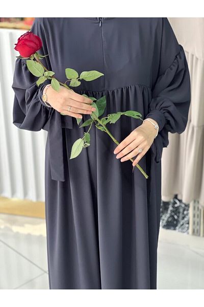 Fashion journey hajj umrah φόρεμα με μισό φερμουάρ με μανίκια