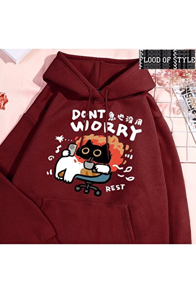 Flood Of Style Hip Hop Harajuku Stil vintage Nu te agăci distracție pisică Alb