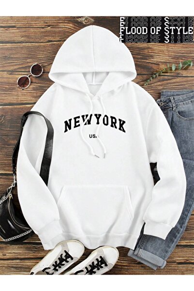 Flood Of Style Χιπ χοπ Χαρατζούκου σε στυλ Vintage Νέα Υόρκη, ΗΠΑ, γράμμα πόλης Λευκό