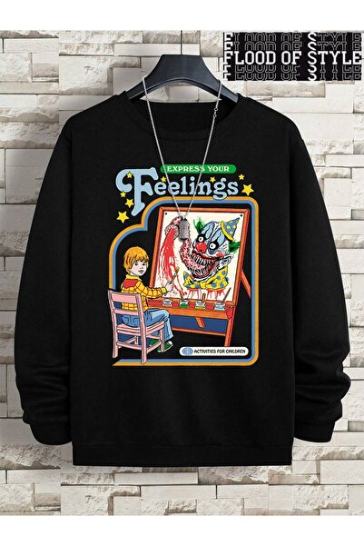 Flood Of Style Хип-хоп Хараджуку винтидж стил Изрази чувствата си Клоун Черно