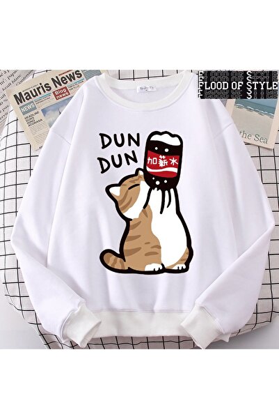 Flood Of Style Hip Hop Harajuku Stil vintage Creșterea salariului Fun pisică ...