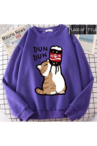 Flood Of Style Hip Hop Harajuku Stil vintage Creșterea salarului Fun pisică D...