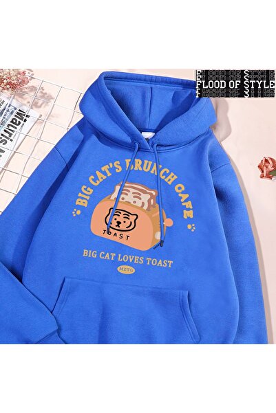 Flood Of Style Μηχάνημα ψωμιού γάτας σε στυλ Hip Hop Harajuku Vintage αστείο μπλε