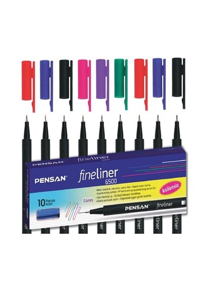 KarmaOfis 0.4 mm 6500 Fineliner 6 Different Colors Total 9 Pens