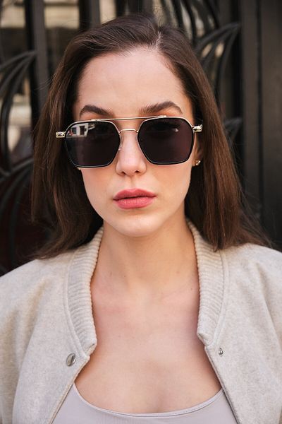 Monvago Mv 0039-4 Gold Black Frame Unisex Sunglasses