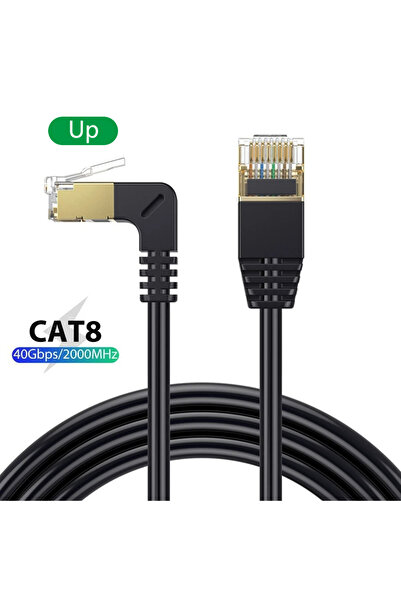 Choice كابل إيثرنت Cat8 فائق النحافة بزاوية لأعلى بسرعة 40 جيجابت في الثانية ...