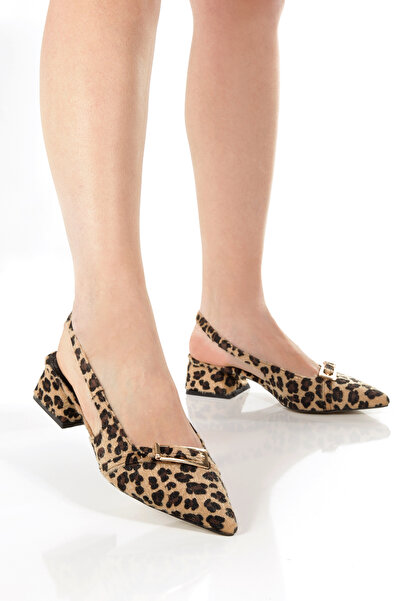 Ayakkabı Podyumum ''CAROL'' Leopard cu vârf ascuțit, cu detaliu cu cataramă d...