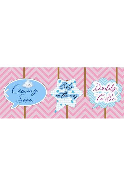 Hiras Dizayn 10 Pieces Large Size Blue Baby Boy Gender Party Baby Shower Speech Balloon