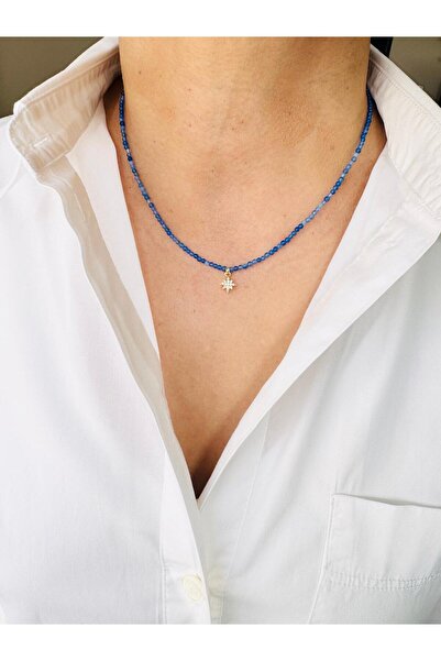 DEVİ fashion Doğal Taş Minimal Kutup Yıldızı Kolye 45 cm