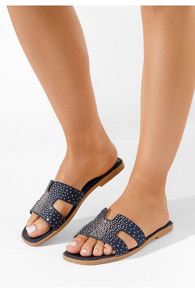B T Shoes Papuci Abita bleumarin