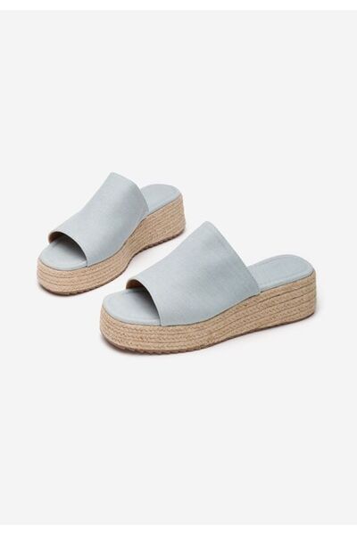B T Shoes Sitema denim platform slippers