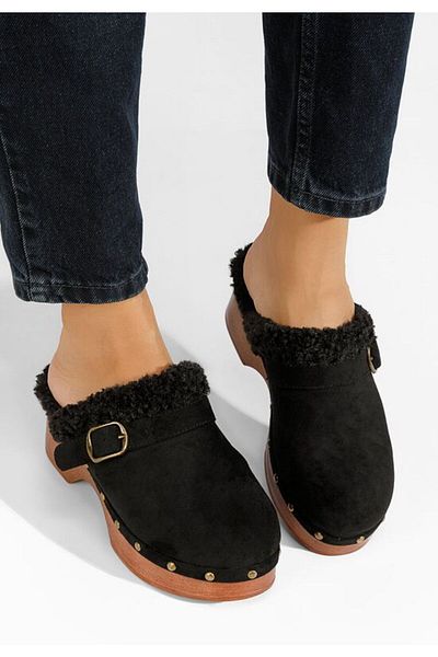 B T Shoes Saboti cu toc Mieko negri