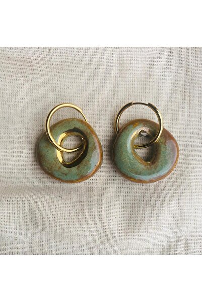 Begeli Ceramics and More El Yapımı Seramik Amorf Küpe