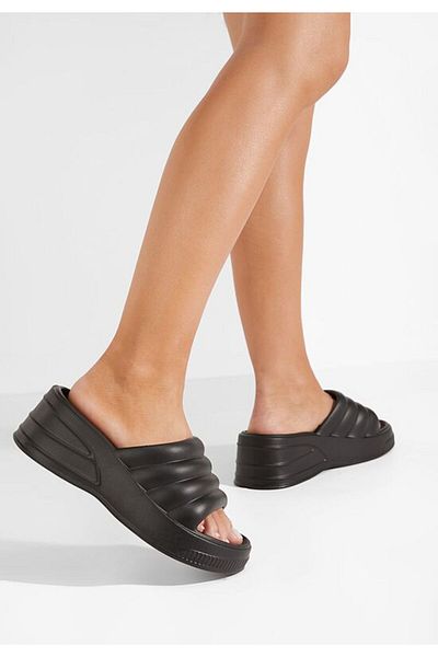 B T Shoes Black Etana platform slippers