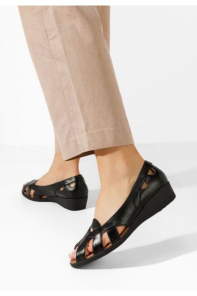 B T Shoes Balerini cu platforma negri Marini