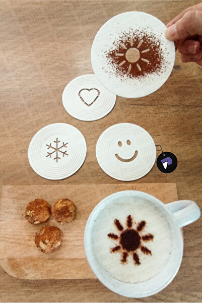 Postermanya Latte Art Set of 4, Barista Coffee Continuous and Artistic Patter...