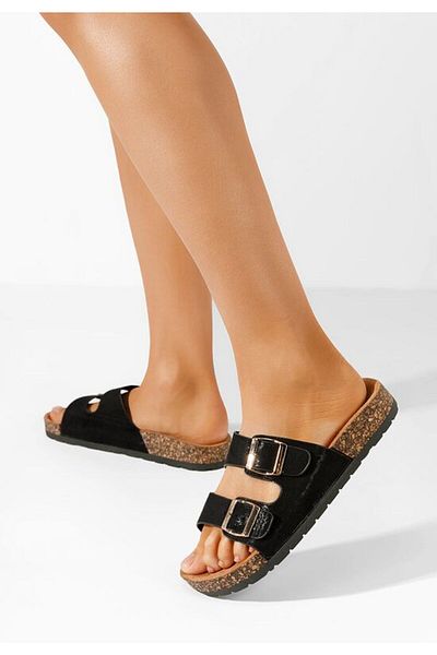 B T Shoes Black Breana thick-soled slippers