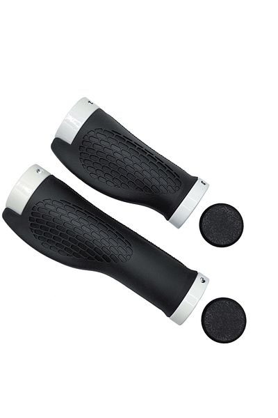 Choice White 1Short 1Long Bicycle Grips MTB Bike Handbar Grips Rubber Non-slip Bilateral Lock Cycling Bmx H