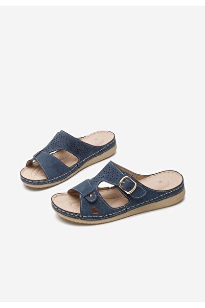 B T Shoes Papuci cu talpa ortopedica Skena albastri