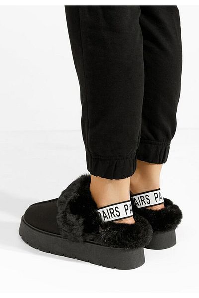 B T Shoes Pairs black platform slippers