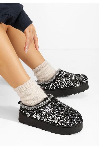 B T Shoes Joannna V2 black platform slippers