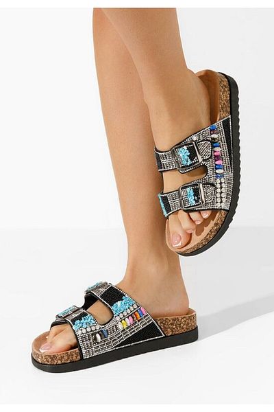 B T Shoes Amarissa black flat slippers