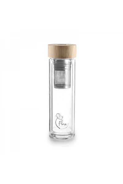 Lacor Borosilicate glass thermos with infuser, Flora, 350 ml