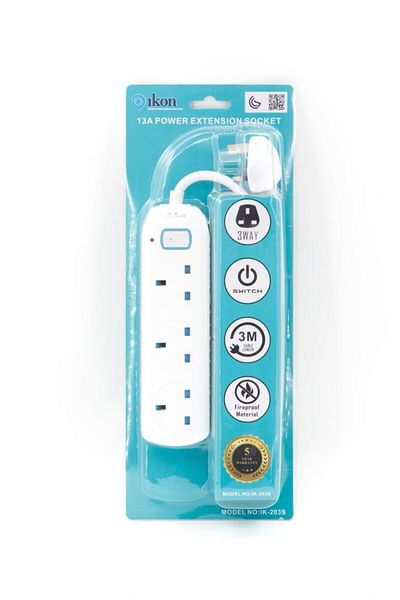 İkon IKON 3 Way Extension with Switch with 3 Meter Cable IK-203S
